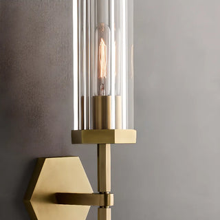 ZOWALA - Modern Clear Glass and Gold Geometric Vanity Light Image - 8