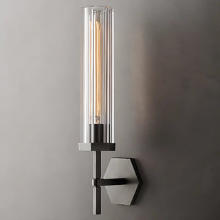 ZOWALA - Modern Clear Glass and Gold Geometric Vanity Light Image - 9