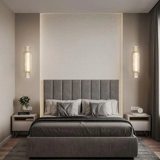 Modern Cylinder Clear Crystal Wall Sconce Light Zawala Image - 1