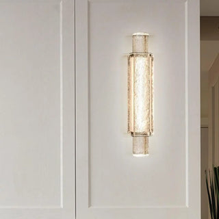 Modern Cylinder Clear Crystal Wall Sconce Light Zawala Image - 4