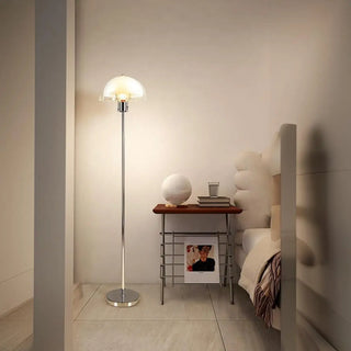 ZOWALA - Modern Clear Dome Shade and Chrome Metal Floor Lamp Image - 1