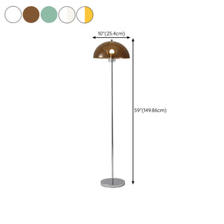 ZOWALA - Modern Clear Dome Shade and Chrome Metal Floor Lamp #size