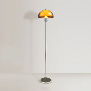 ZOWALA - Modern Clear Dome Shade and Chrome Metal Floor Lamp Image - 3