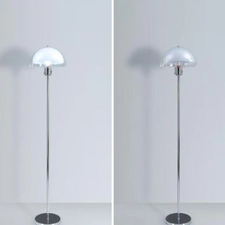 ZOWALA - Modern Clear Dome Shade and Chrome Metal Floor Lamp Image - 8