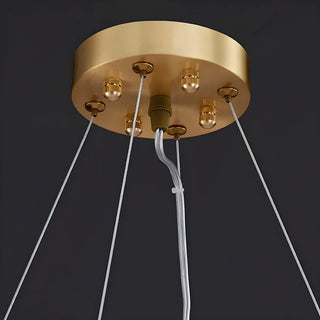 ZOWALA - Clear Glass Living Room Gold 2-Tier Drum Chandelier Image - 8