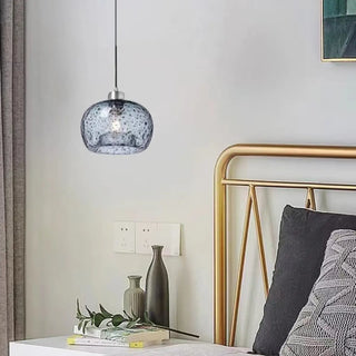 ZOWALA - Modern Transparent Clear Glass Ball Bedroom Pendant Light Image - 2