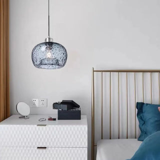 ZOWALA - Modern Transparent Clear Glass Ball Bedroom Pendant Light Image - 3