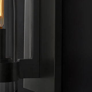 Simple Clear Glass Cylinder Shade Gold Wall Sconce Zawala Image - 14