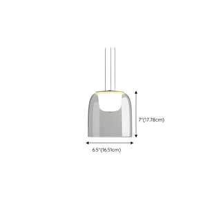 Modern Dining Room Clear Glass Dome Pendant Light Zawala #size