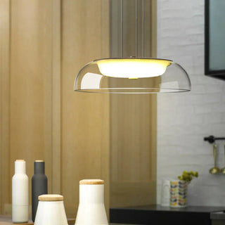 Modern Dining Room Clear Glass Dome Pendant Light Zawala Image - 5