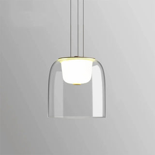 Modern Dining Room Clear Glass Dome Pendant Light Zawala Image - 6