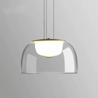 Modern Dining Room Clear Glass Dome Pendant Light Zawala Image - 7