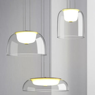 Modern Dining Room Clear Glass Dome Pendant Light Zawala Image - 8