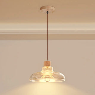 Modern Clear Glass Dome Adjustable Height Pendant Light Zawala Image - 2