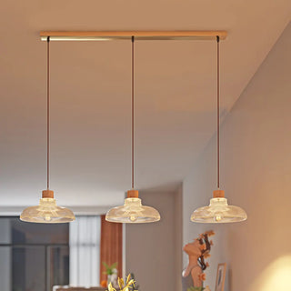 Modern Clear Glass Dome Adjustable Height Pendant Light Zawala Image - 3