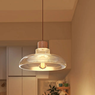 Modern Clear Glass Dome Adjustable Height Pendant Light Zawala Image - 4