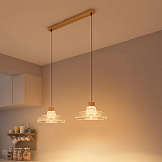 Modern Clear Glass Dome Adjustable Height Pendant Light Zawala Image - 5