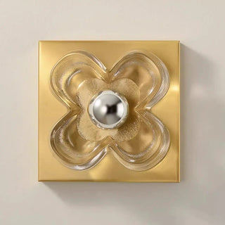 Flower-Shaped Gold Vanity Wall Sconce Light Zawala Image - 10