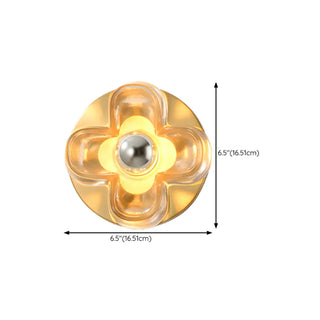 Flower-Shaped Gold Vanity Wall Sconce Light Zawala #size