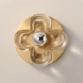 Flower-Shaped Gold Vanity Wall Sconce Light Zawala Image - 6