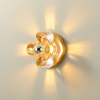 Flower-Shaped Gold Vanity Wall Sconce Light Zawala Image - 7