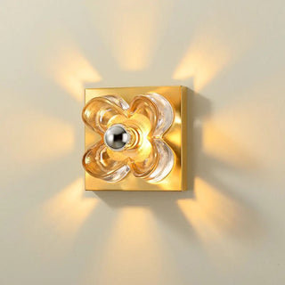 Flower-Shaped Gold Vanity Wall Sconce Light Zawala Image - 8