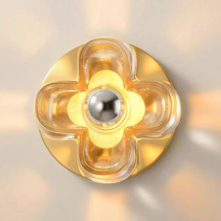 Flower-Shaped Gold Vanity Wall Sconce Light Zawala Image - 9