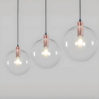 Modern Clear Glass Globe Pendant Light Set Flexible Length Zawala Image - 11