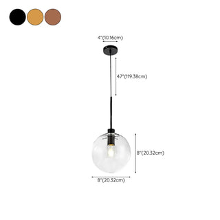 Modern Clear Glass Globe Pendant Light Set Flexible Length Zawala #size