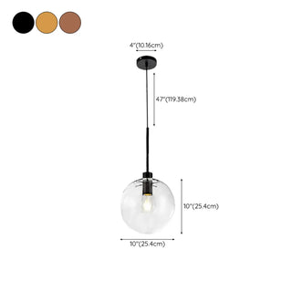 Modern Clear Glass Globe Pendant Light Set Flexible Length Zawala Image - 13