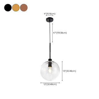 Modern Clear Glass Globe Pendant Light Set Flexible Length Zawala Image - 14