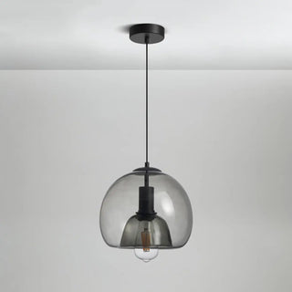ZOWALA - Modern Clear Glass Grey Dome Dining Room Pendant Light Image - 10