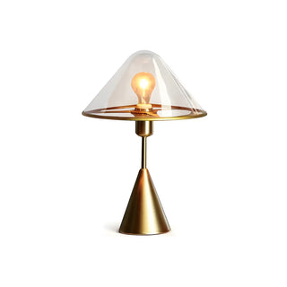 Nordic Unique Gold Cone Glass Shade Bedroom Table Lamp Zawala Image - 11