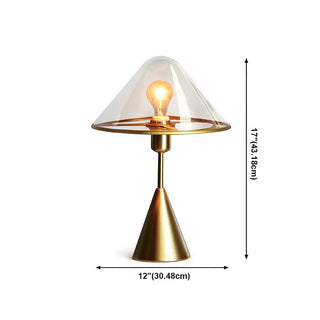 Nordic Unique Gold Cone Glass Shade Bedroom Table Lamp Zawala #size
