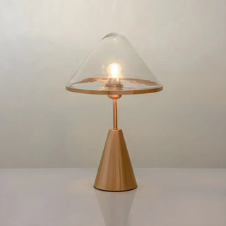 Nordic Unique Gold Cone Glass Shade Bedroom Table Lamp Zawala Image - 6