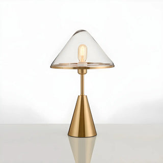 Nordic Unique Gold Cone Glass Shade Bedroom Table Lamp Zawala Image - 7