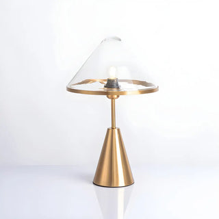 Nordic Unique Gold Cone Glass Shade Bedroom Table Lamp Zawala Image - 8