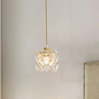 Modern Cylindrical Cube Clear Glass Pendant Light Zawala Image - 3