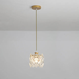 Modern Cylindrical Cube Clear Glass Pendant Light Zawala Image - 5