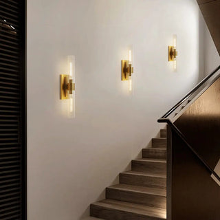 Modern Chrome Clear Glass Tube Bathroom Wall Sconce Zawala Image - 1