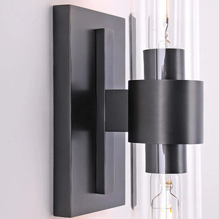 Modern Chrome Clear Glass Tube Bathroom Wall Sconce Zawala Image - 11