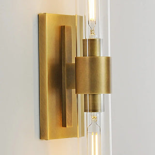 Modern Chrome Clear Glass Tube Bathroom Wall Sconce Zawala Image - 13