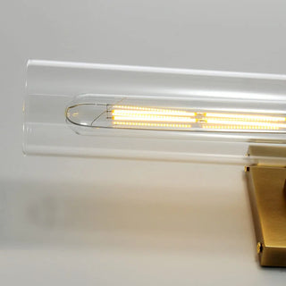 Modern Chrome Clear Glass Tube Bathroom Wall Sconce Zawala Image - 15