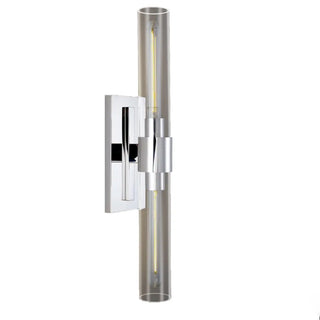 Modern Chrome Clear Glass Tube Bathroom Wall Sconce Zawala Image - 5