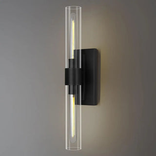 Modern Chrome Clear Glass Tube Bathroom Wall Sconce Zawala Image - 6