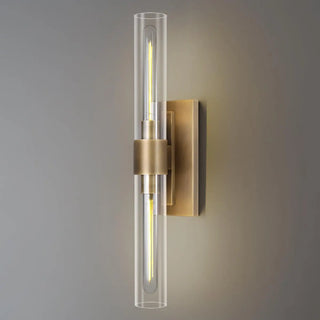 Modern Chrome Clear Glass Tube Bathroom Wall Sconce Zawala Image - 7
