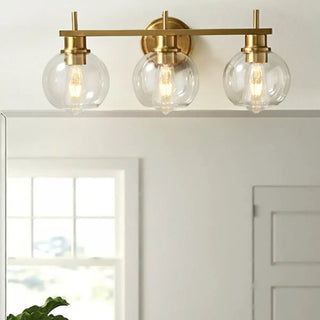ZOWALA - Modern Clear Glass Bathroom Gold Globe Vanity Light Image - 1