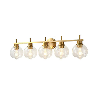 ZOWALA - Modern Clear Glass Bathroom Gold Globe Vanity Light Image - 10