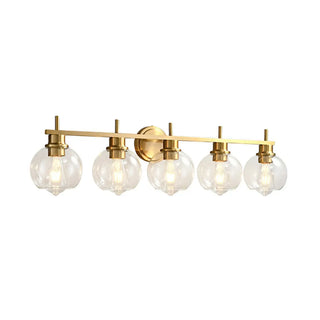 ZOWALA - Modern Clear Glass Bathroom Gold Globe Vanity Light Image - 11