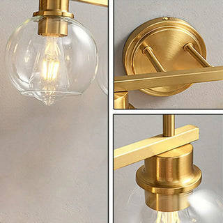 ZOWALA - Modern Clear Glass Bathroom Gold Globe Vanity Light Image - 12